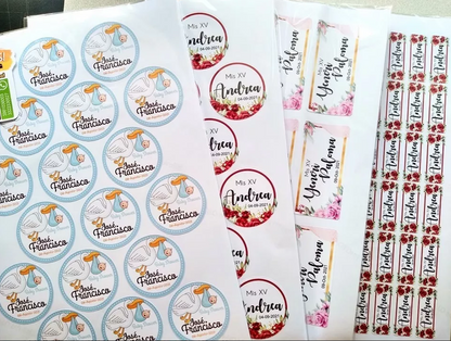 Impresión Papel adhesivo Stickers - Hoja completa tamaño A4 21 x 30 cm